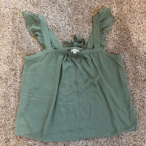 LOFT Sage Ruffle Strap Tank Top